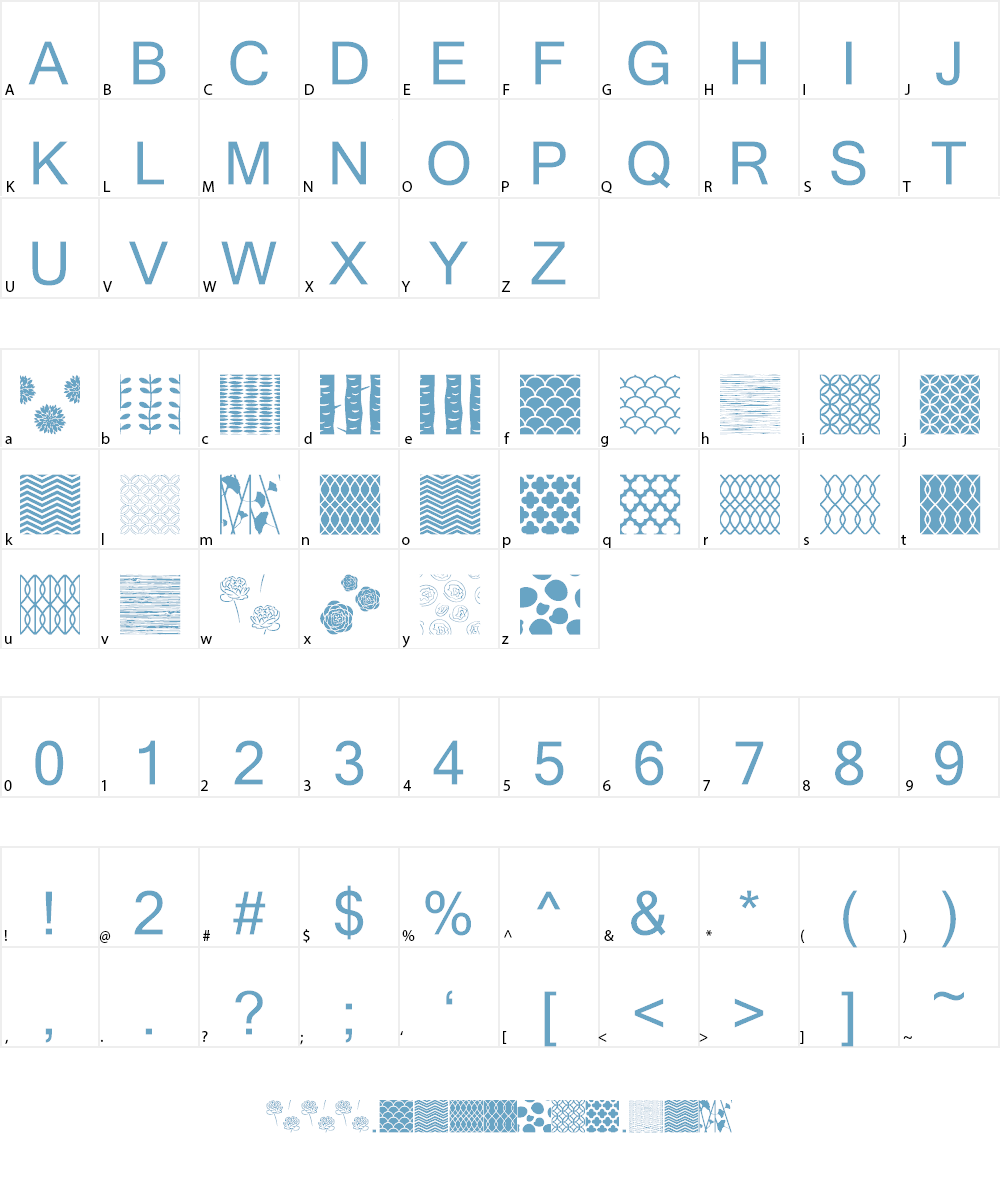 Peoni Patterns Font Character